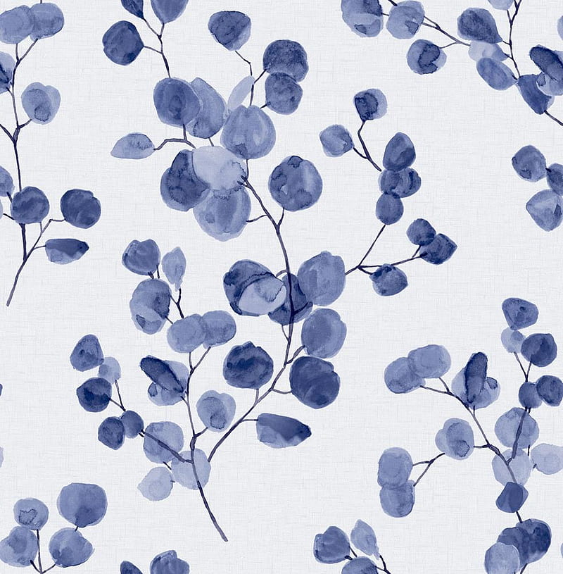 Scott Living 30.75 Sq Ft Indigo Vinyl Floral Self Adhesive Peel And Stick In The Department, Blue and White Floral, HD phone wallpaper