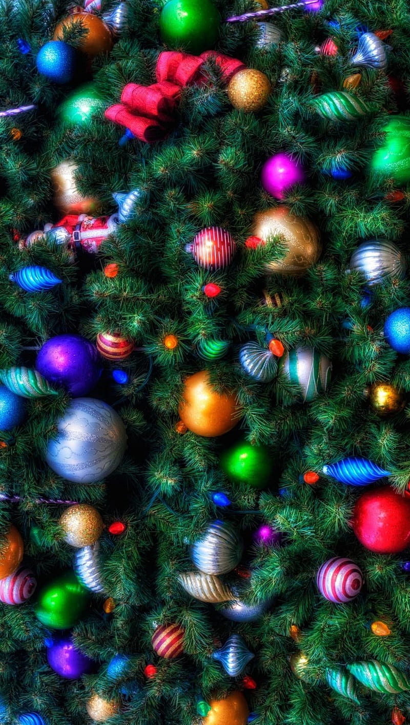 Christmas tree, decorations, HD phone wallpaper