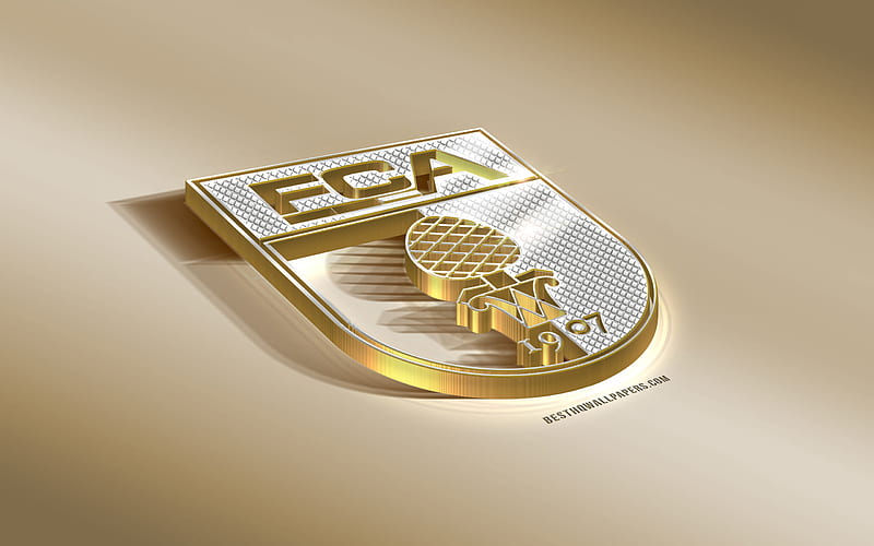 FC Augsburg, German football club, golden silver logo, Augsburg, Germany, Bundesliga, 3d golden emblem, creative 3d art, football, HD wallpaper