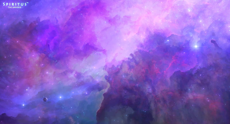 Epic nebula, fantasy, luminos, nebula, cosmos, era7, pink, sky, blue, HD wallpaper