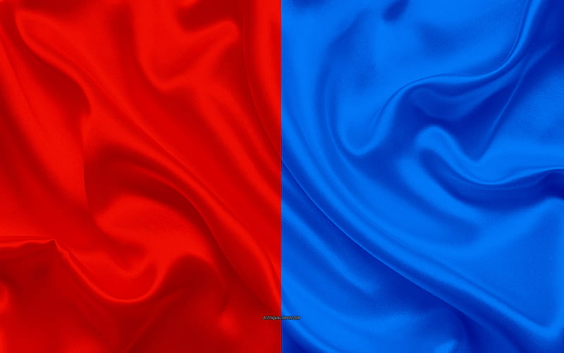 Flag of Catania silk texture, red blue silk flag, Italian city, Catania, Sicily, Italy, symbols, HD wallpaper