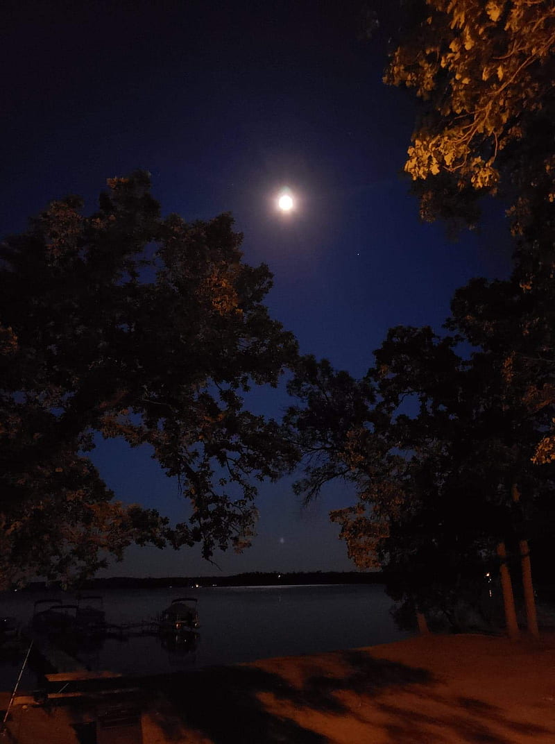 Summer nights, amazing view, lake, moon, night, wisconsin, HD phone  wallpaper | Peakpx