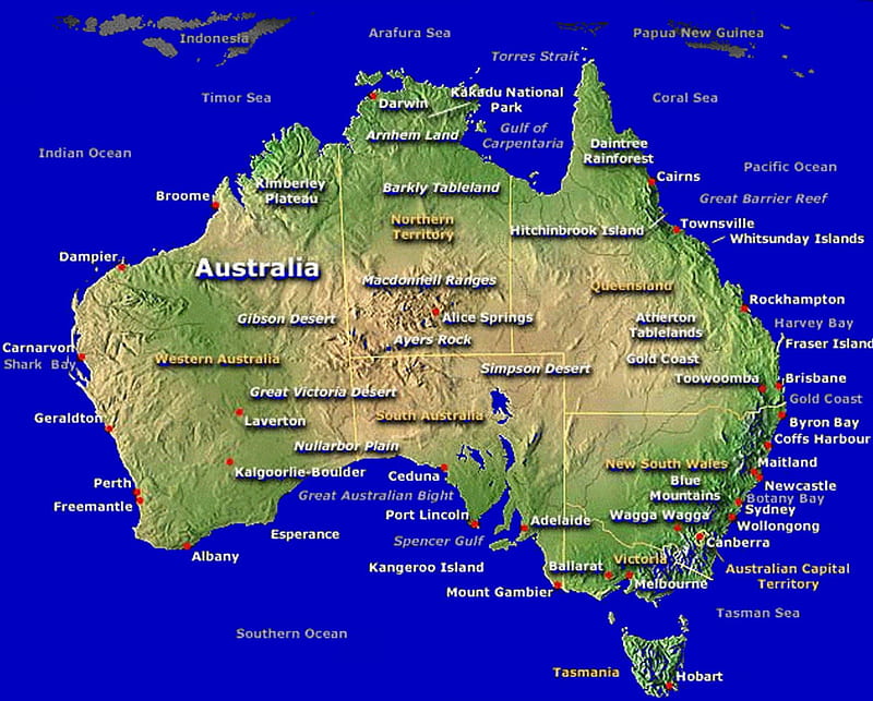Large Australian Map, australia, island, country, map, HD wallpaper | Peakpx