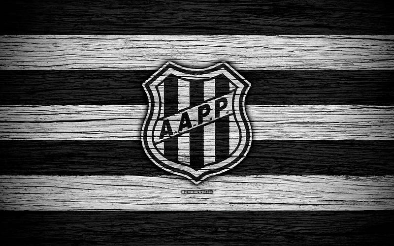 Ponte Preta Brazilian Seria A, logo, Brazil, soccer, Ponte Preta FC, football club, wooden texture, FC Ponte Preta, HD wallpaper