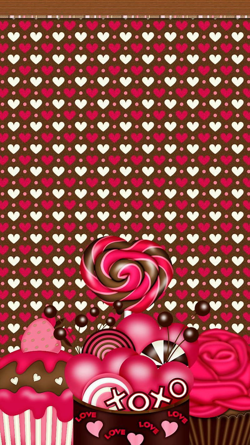 Xoxo, desenho, corazones, HD phone wallpaper