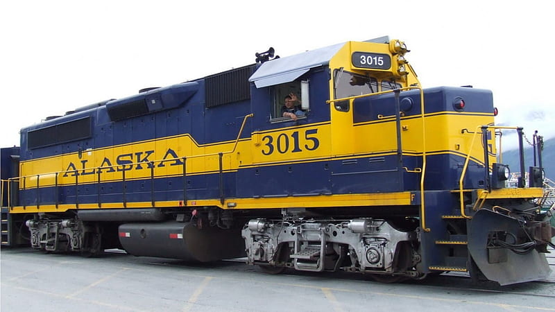 Alaska 3015, train, Alaska, yellow, 3015, HD wallpaper