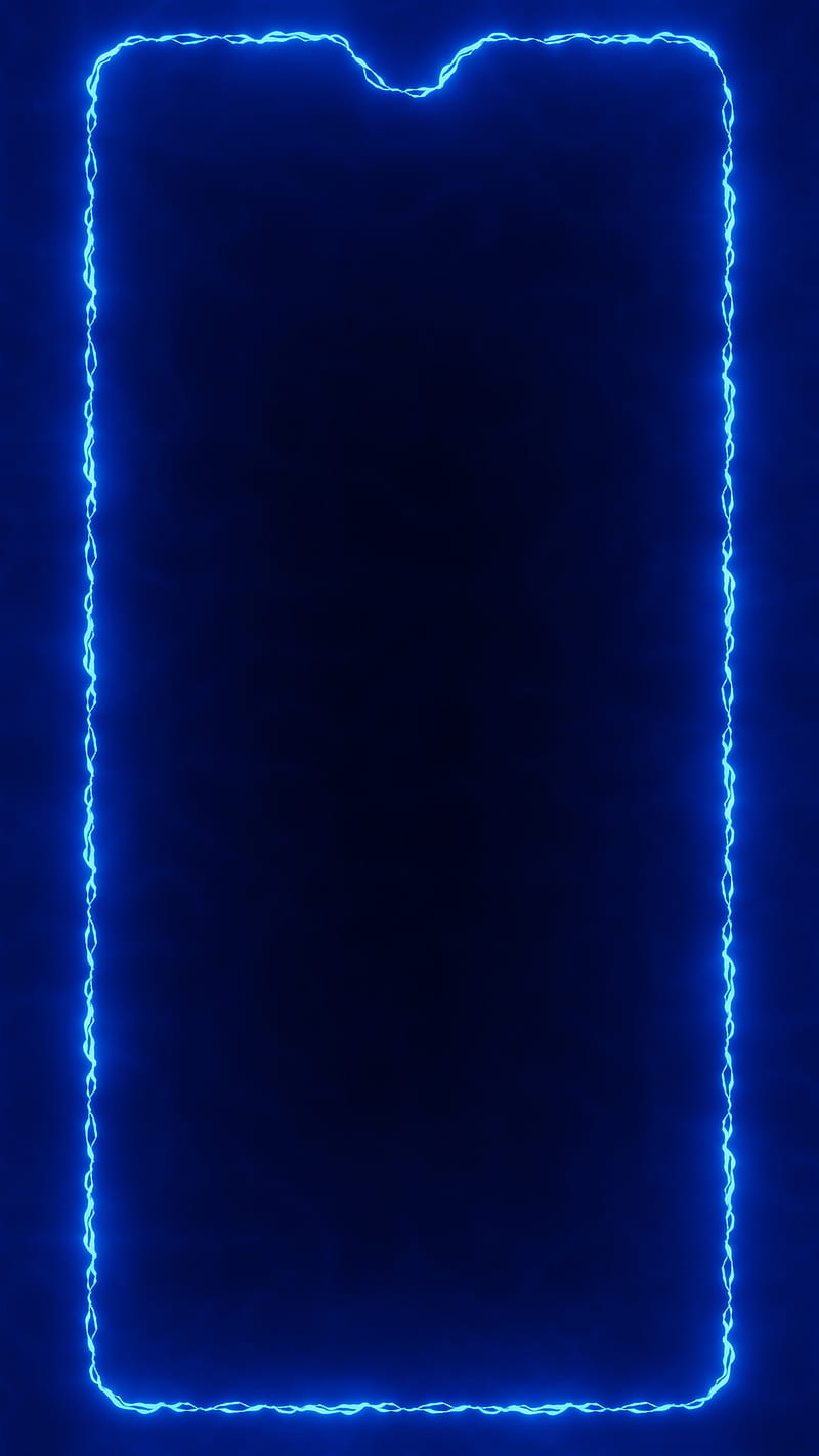 Electro Frame 1, amoled, blue, border, dark, light, notch, oneplus, redmi, samsung, HD phone wallpaper