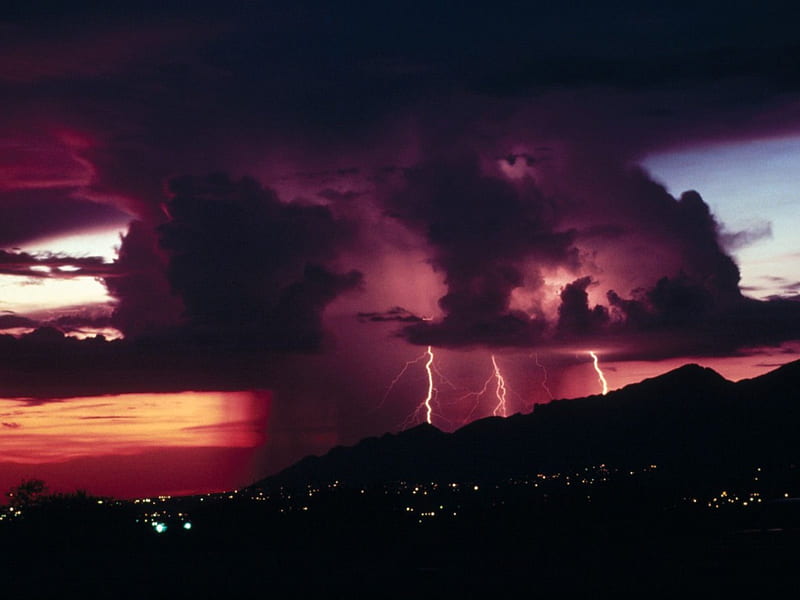 Untitled , lightning, santa catalina mountains, HD wallpaper