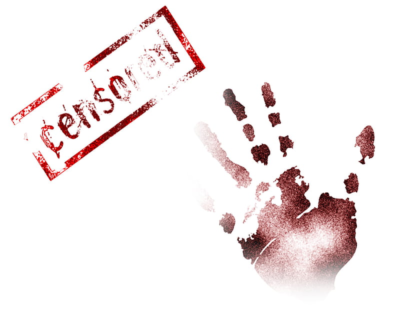 Censored, hand, funny, blood, HD wallpaper