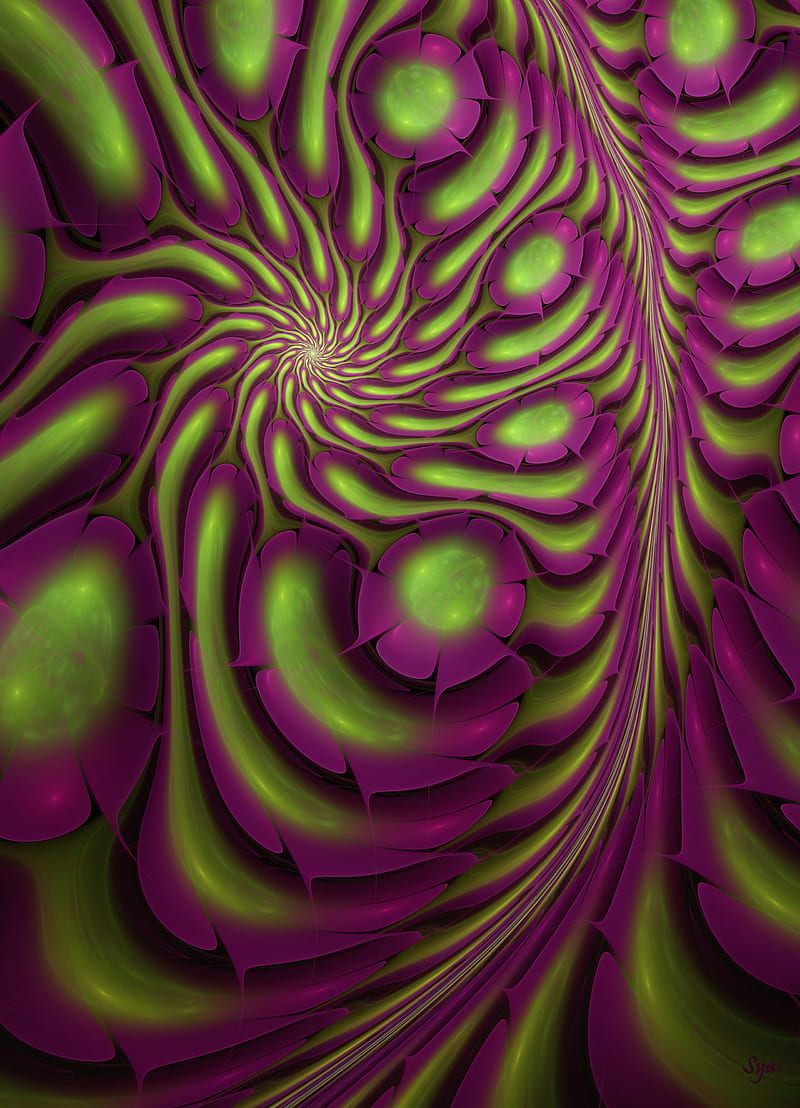 fractal, vortex, swirling, abstraction, HD phone wallpaper