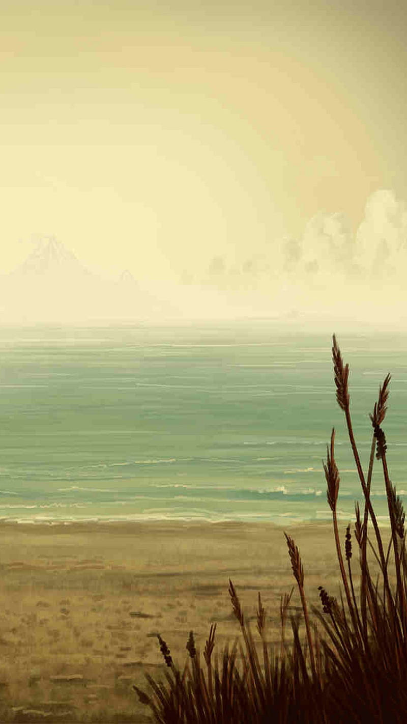 Landscape, beach, brown, summer, vintage, HD phone wallpaper | Peakpx