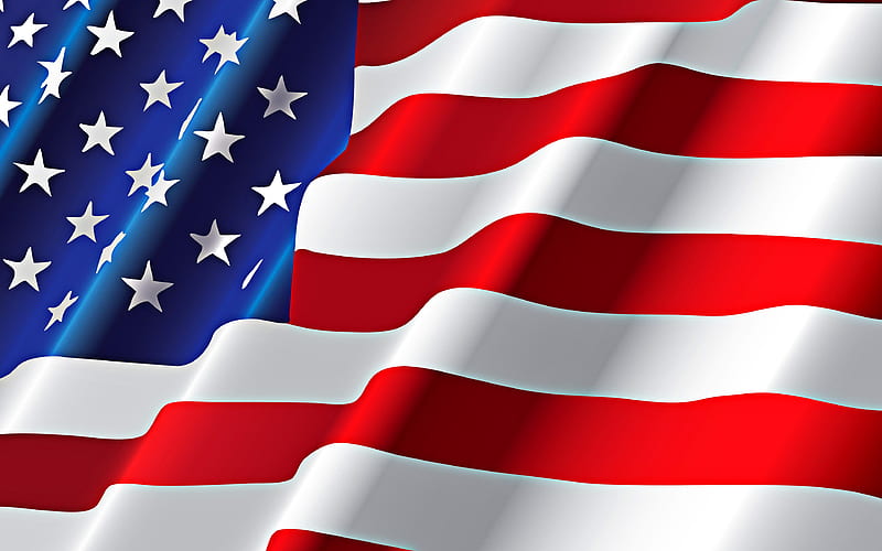 American flag flag of USA, 3d flag, national symbol, USA, HD wallpaper