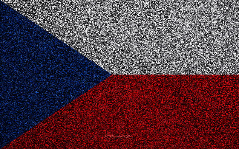Flag of Czech Republic, asphalt texture, flag on asphalt, Czech Republic flag, Europe, Czech Republic, flags of european countries, HD wallpaper