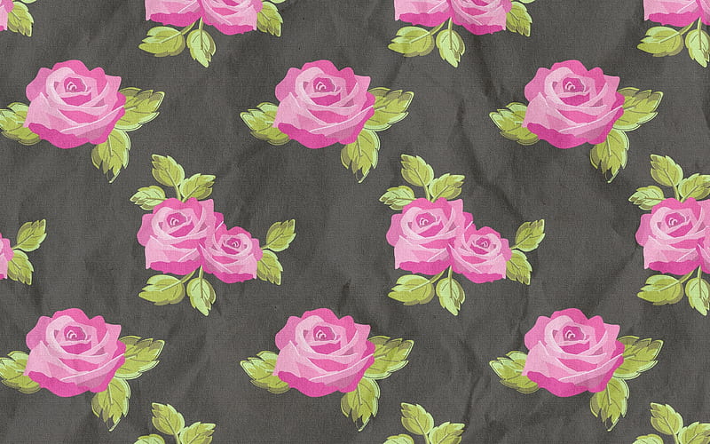 puprle roses pattern floral patterns, decorative art, background with roses, flowers, roses patterns, abstract roses pattern, floral textures, HD wallpaper