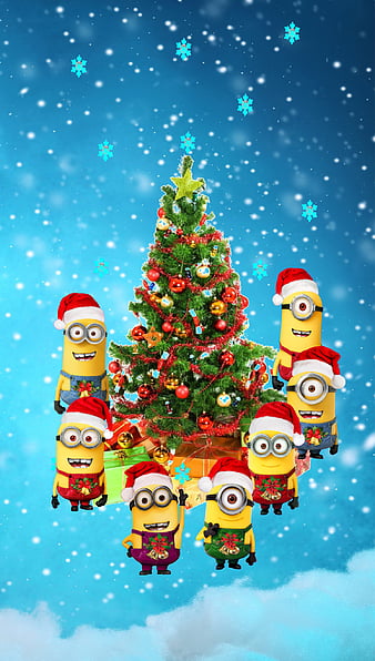 Minions Christmas, minions christmas tree, HD phone wallpaper