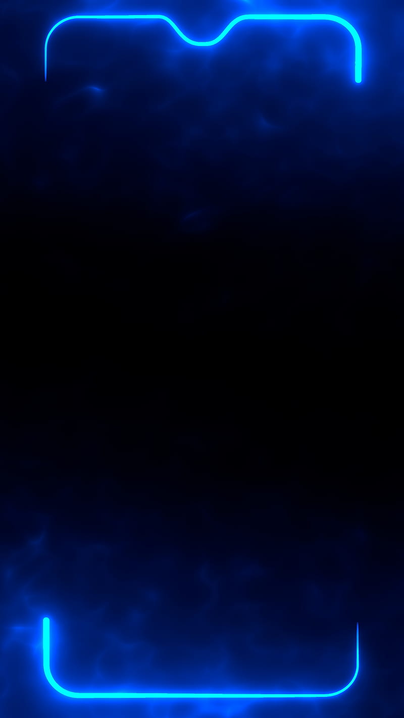 OnePlus Blue Edges, amoled, border, dark, light, notch, one plus, samsung, smoke, HD phone wallpaper