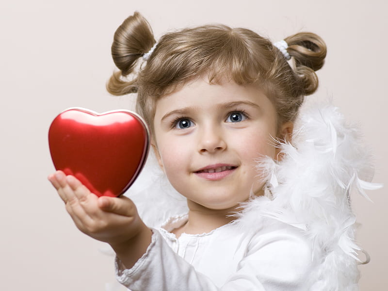 Heart from an angel, kid, cute, cupid, angel, love, heart, child, HD  wallpaper | Peakpx