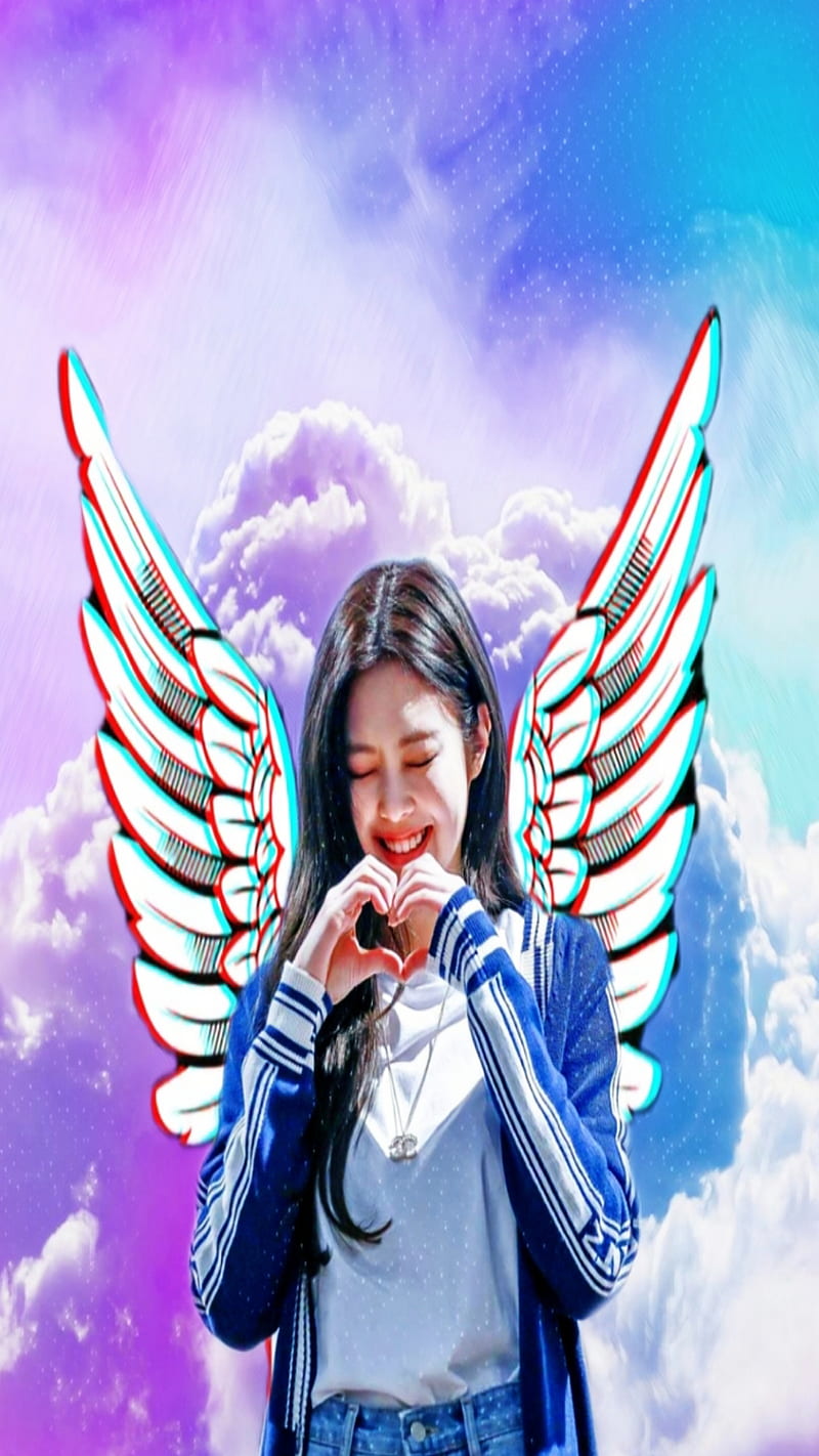 Jennie Kim, black pink, kim jennie, wings, HD phone wallpaper