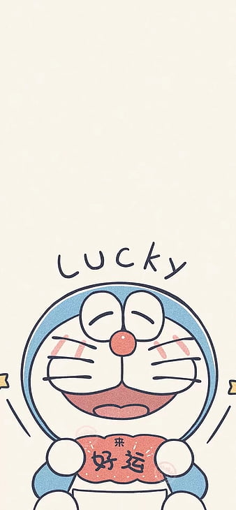 Lucky doraemon, anime, blue, cartoon, cute, HD phone wallpaper | Peakpx
