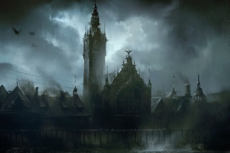 Gdansk, poland, dark, horror, atmospherical, HD wallpaper