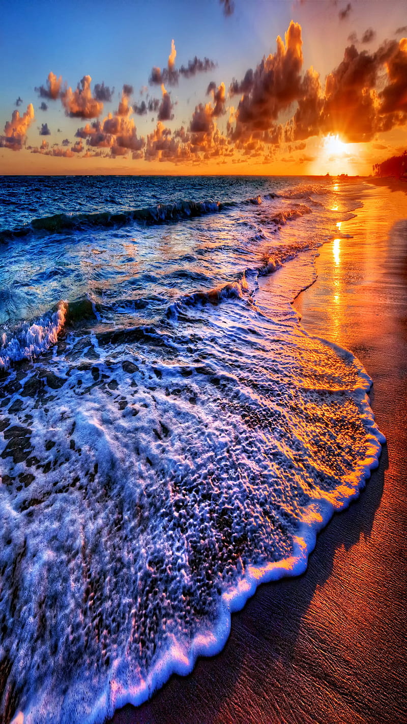Beautiful Ocean, beach, cloud, sun, HD phone wallpaper | Peakpx
