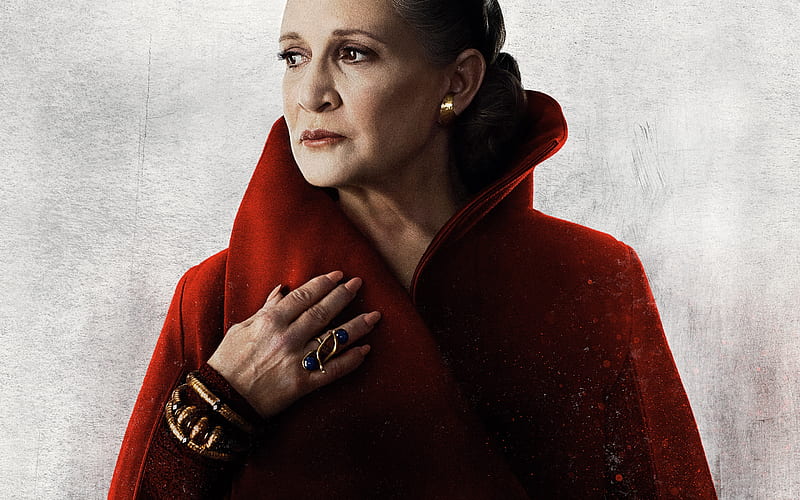 Star Wars The Last Jedi, poster, main characters, Leia, Carrie Fisher, American actress, HD wallpaper