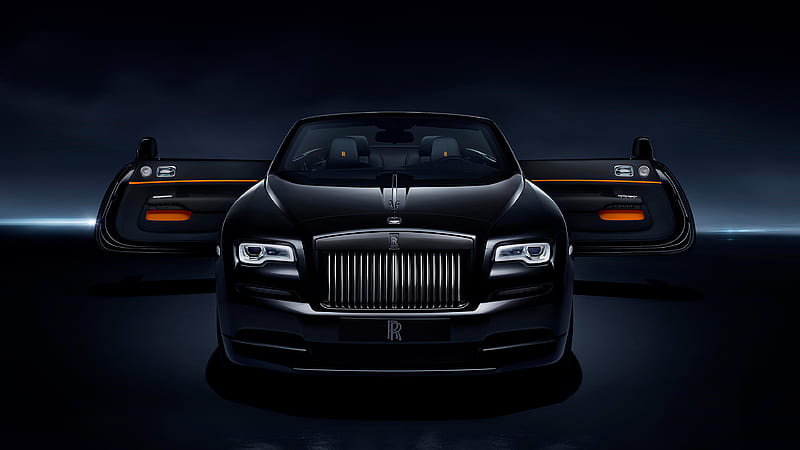 Rolls-Royce Dawn, Black Badge, 2017 luxury black cabriolet, English cars, expensive cars, Rolls-Royce, HD wallpaper