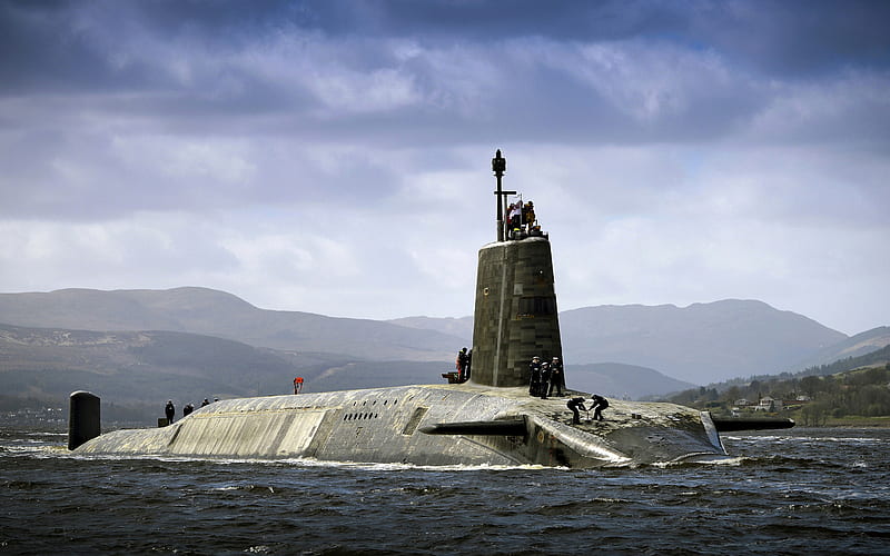 HMS Vengeance, S31, Royal Navy, Vanguard-class, nuclear submarine, sea, submarine, HD wallpaper