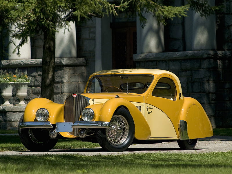 1936 Bugatti Type 57 SC Atalante, type, 1936, elegant, atalante, 57sc, antique, bugatti, sc, 36, car, classic, 57, vintage, HD wallpaper