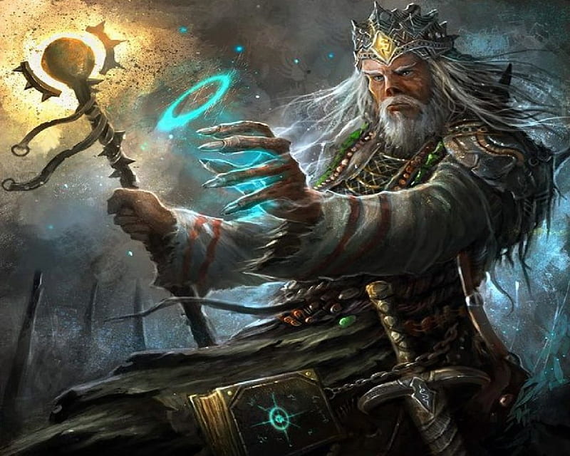 Wizard With Spells On His Book Background, Fantasy Wizard Picture, Wizard,  Fantasy Background Image And Wallpaper for Free Download