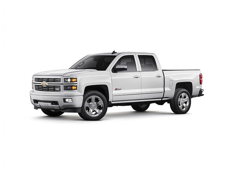 2015 Chevrolet-Silverado-Custom-Sport Edition, White, GM, Bowtie, Truck, HD wallpaper