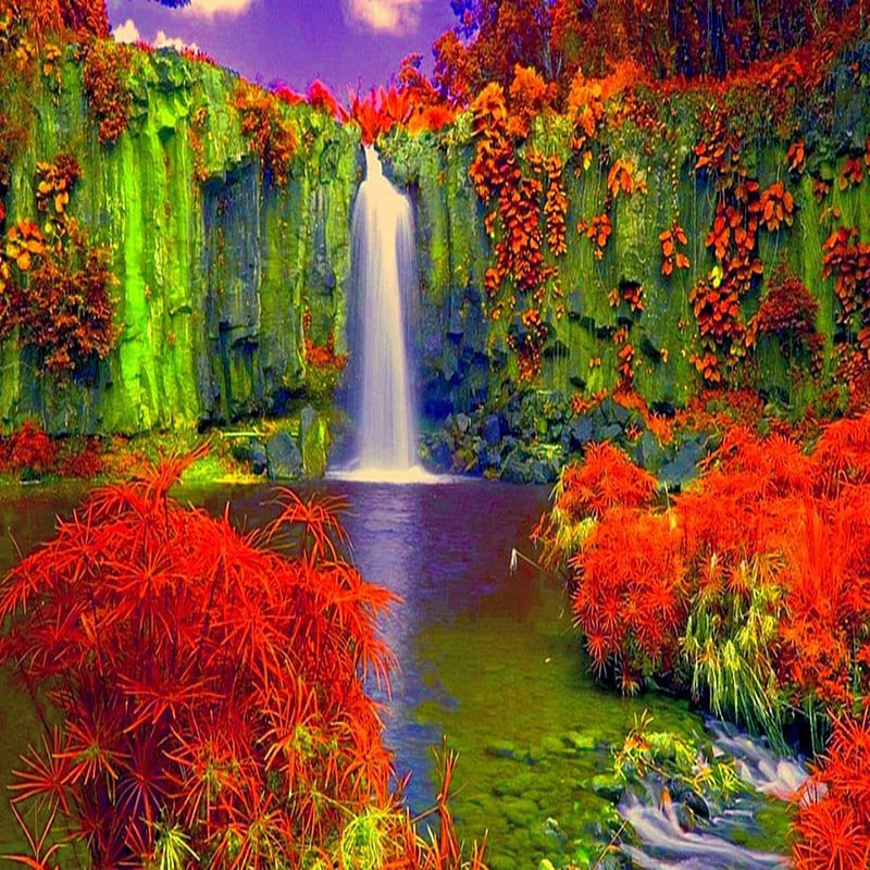 Waterfalls, landscape, nature, HD phone wallpaper