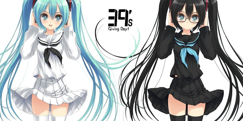 White n Black, hatsune miku, anime, hot, anime girl, vocaloids, long hair, black hair, vocaloid, female, miku, black, twintails, sexy, cute, hatsune, girl, simple, green hair, white, HD wallpaper White n Black, hatsune miku, anime, hot, anime girl, vocaloids, long hair, black hair, vocaloid, female, miku, black, twintails, sexy, cute, hatsune, girl, simple, green hair, white, HD wallpaper
