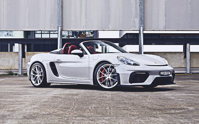 Porsche 718 Spyder supercars, 2020 cars, white cabriolet, 2020 Porsche 718 Spyder, german cars, Porsche, HD wallpaper