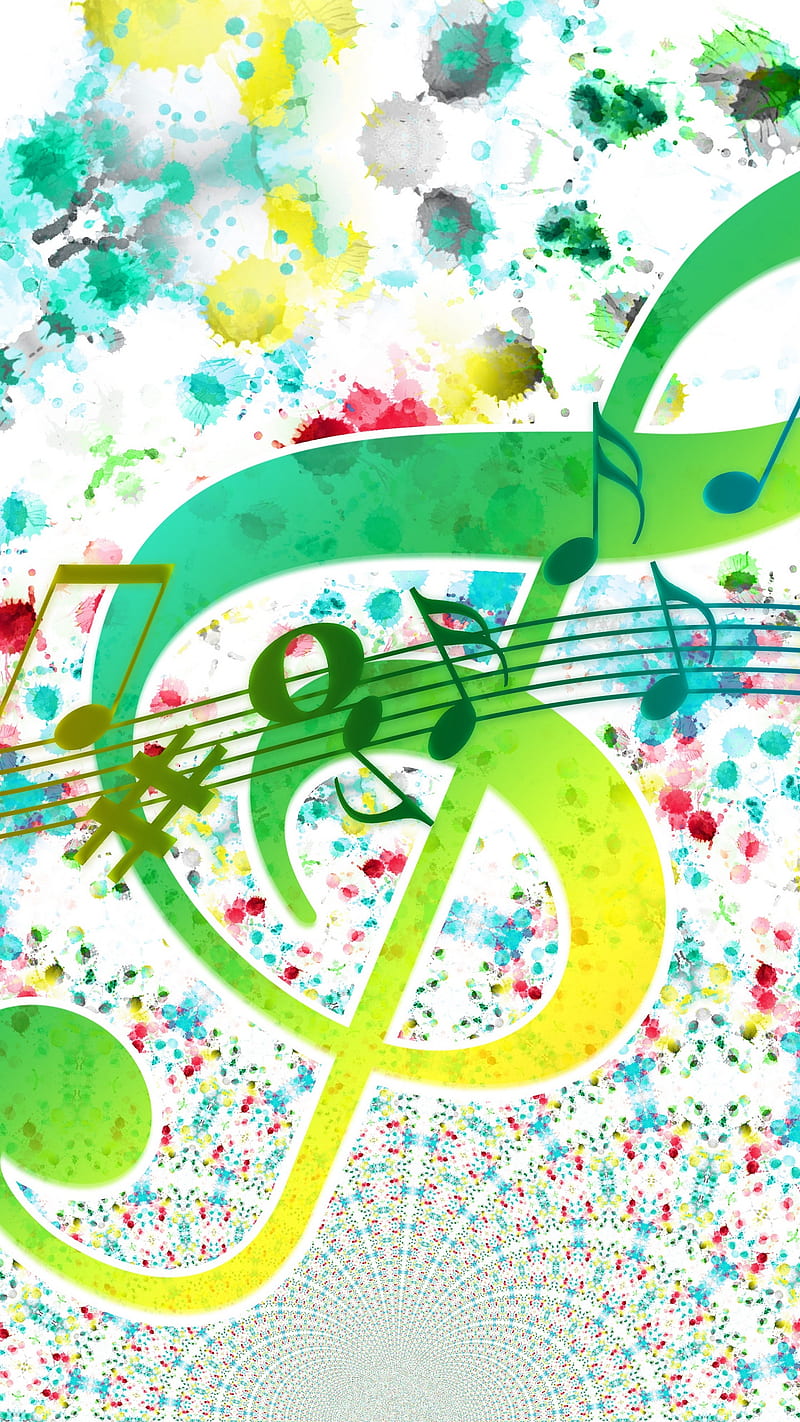 Colorful Musical Notes , art, treble clef, music, musical notes, HD phone wallpaper