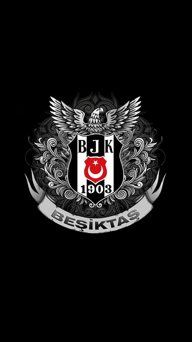 Besiktas JK - BJK, white, black, eagle, kartal, black, turkey, HD phone wallpaper