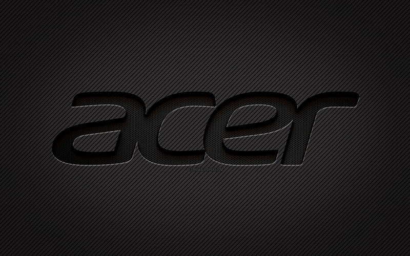 Acer carbon logo, , grunge art, carbon background, creative, Acer black logo, Acer logo, Acer, HD wallpaper
