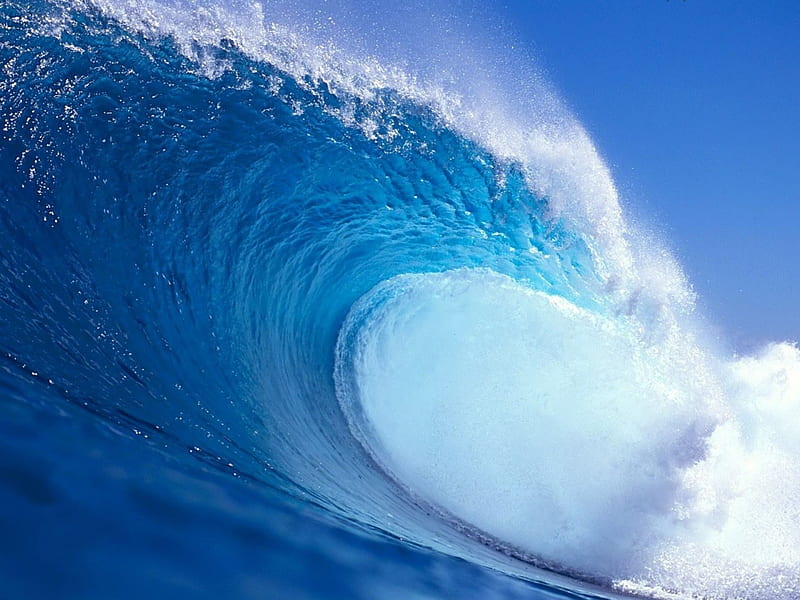 deadly, huge, wave, blue, wasser, HD wallpaper