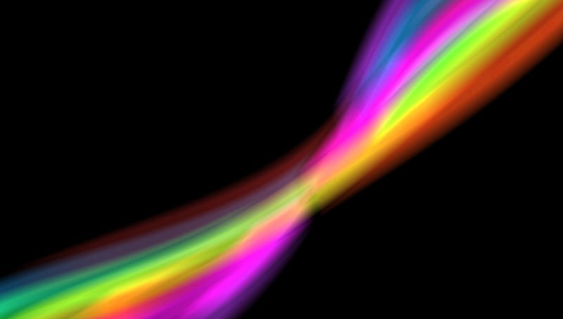 Rainbow Ribbon, colourful, ribbon, abstact, black, colors, colours, rainbow, light, HD wallpaper