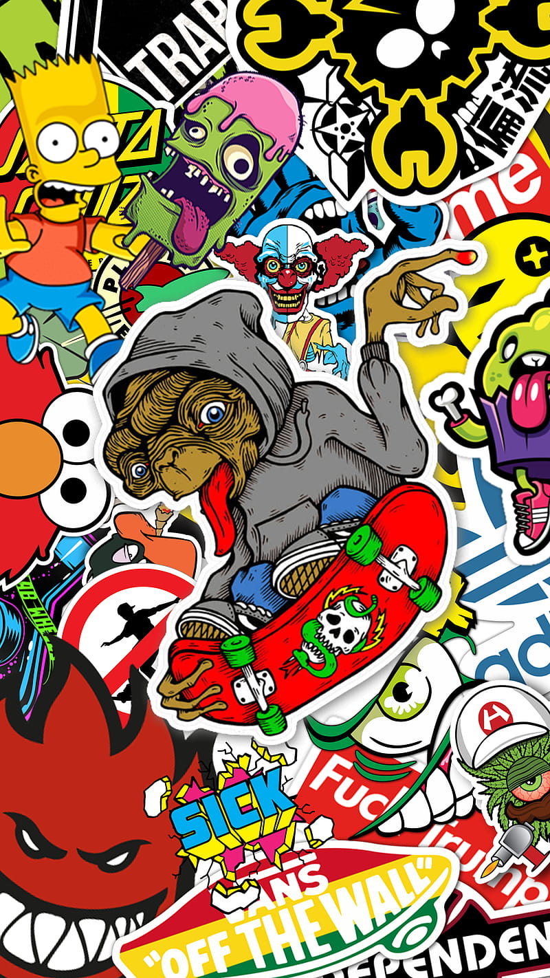 Skate Stickers, Cool Skateboard, HD phone wallpaper