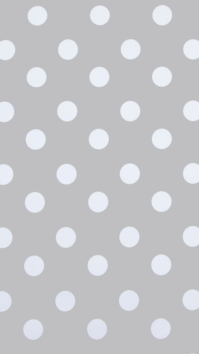 Polka-Dots, gray, large, white, HD phone wallpaper