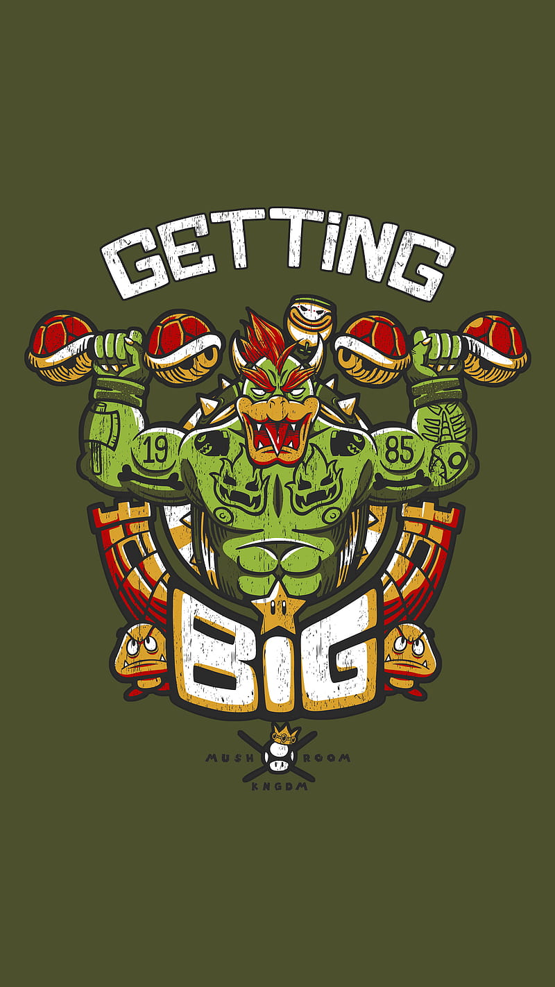 Getting big green bows, Tobe, bowser, game, gym, monsters, muscle, strong, turtle, video game, videogame, HD phone wallpaper