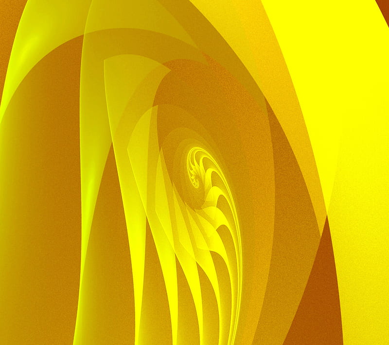 Spiral Shell-yellow, fractal, shell, yellow, HD wallpaper