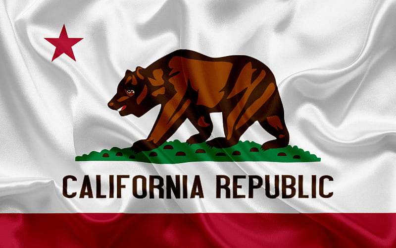 California Flag, flags of States, flag State of California, USA, state California, bear, HD wallpaper