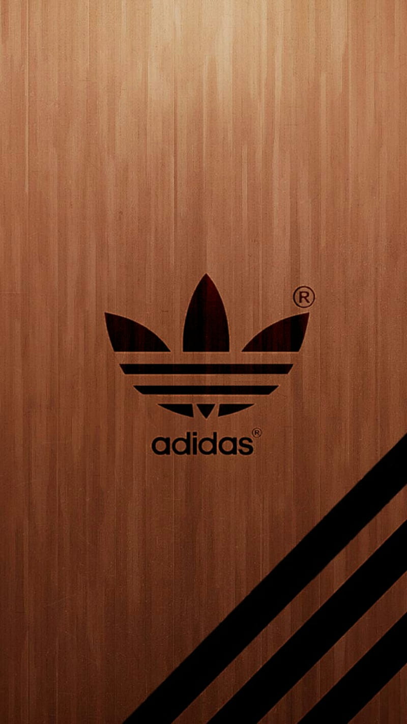 Adidas, background, logo, logos, brand, new, wood, HD phone wallpaper
