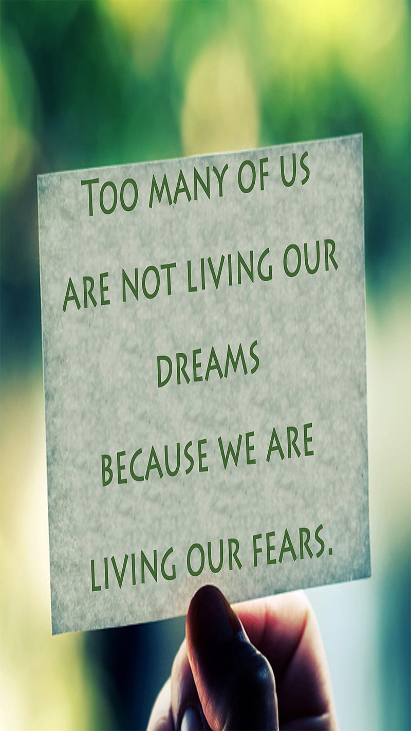 Living Drmz Not Fear, dreams, life, motivation, thought, HD phone wallpaper