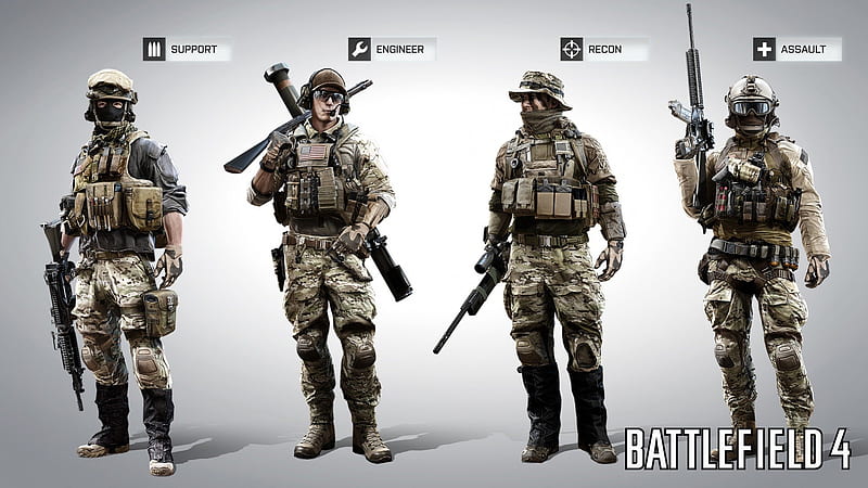 US Squad, squad, guns, battlefield 4, video game, military, HD wallpaper