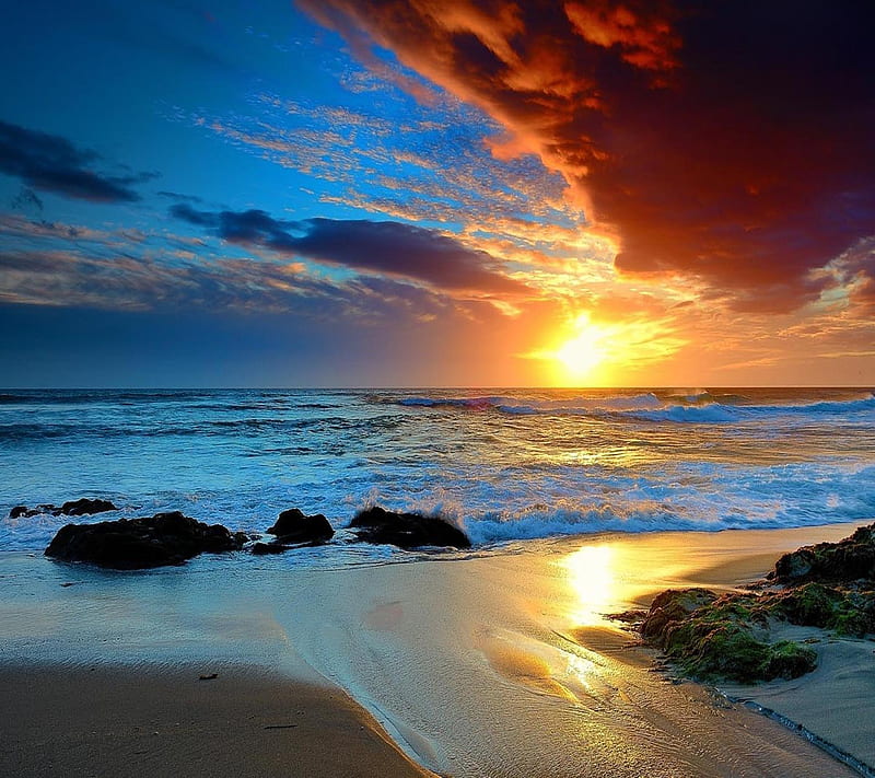 Beach Sunset, look, nice, HD wallpaper | Peakpx
