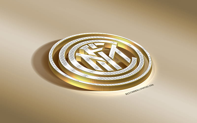 FC Internazionale, Inter Milan FC, Italian Football Club, Milan, Italy, Serie A, Internazionale logo, golden 3d emblem, diamond logo, 3d art, HD wallpaper