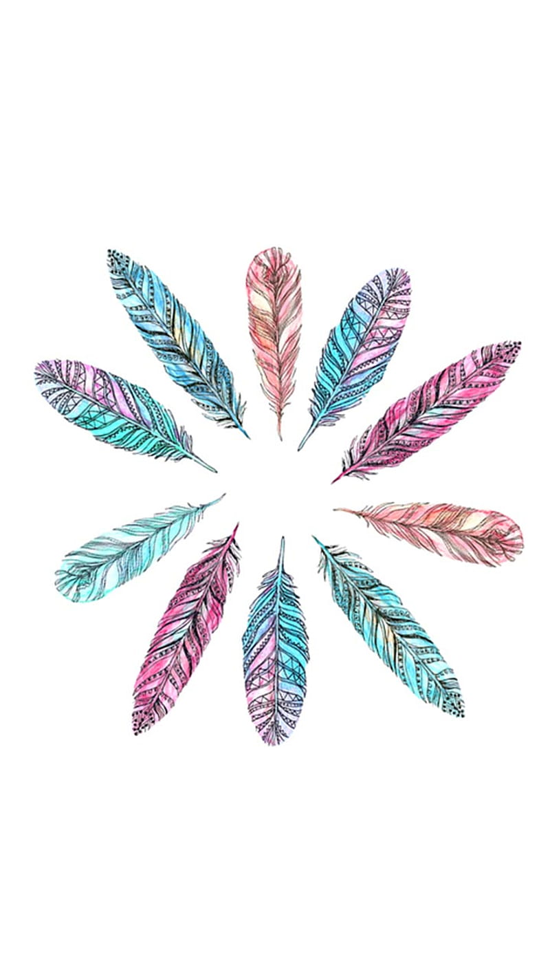 Feathers, colourful, HD phone wallpaper